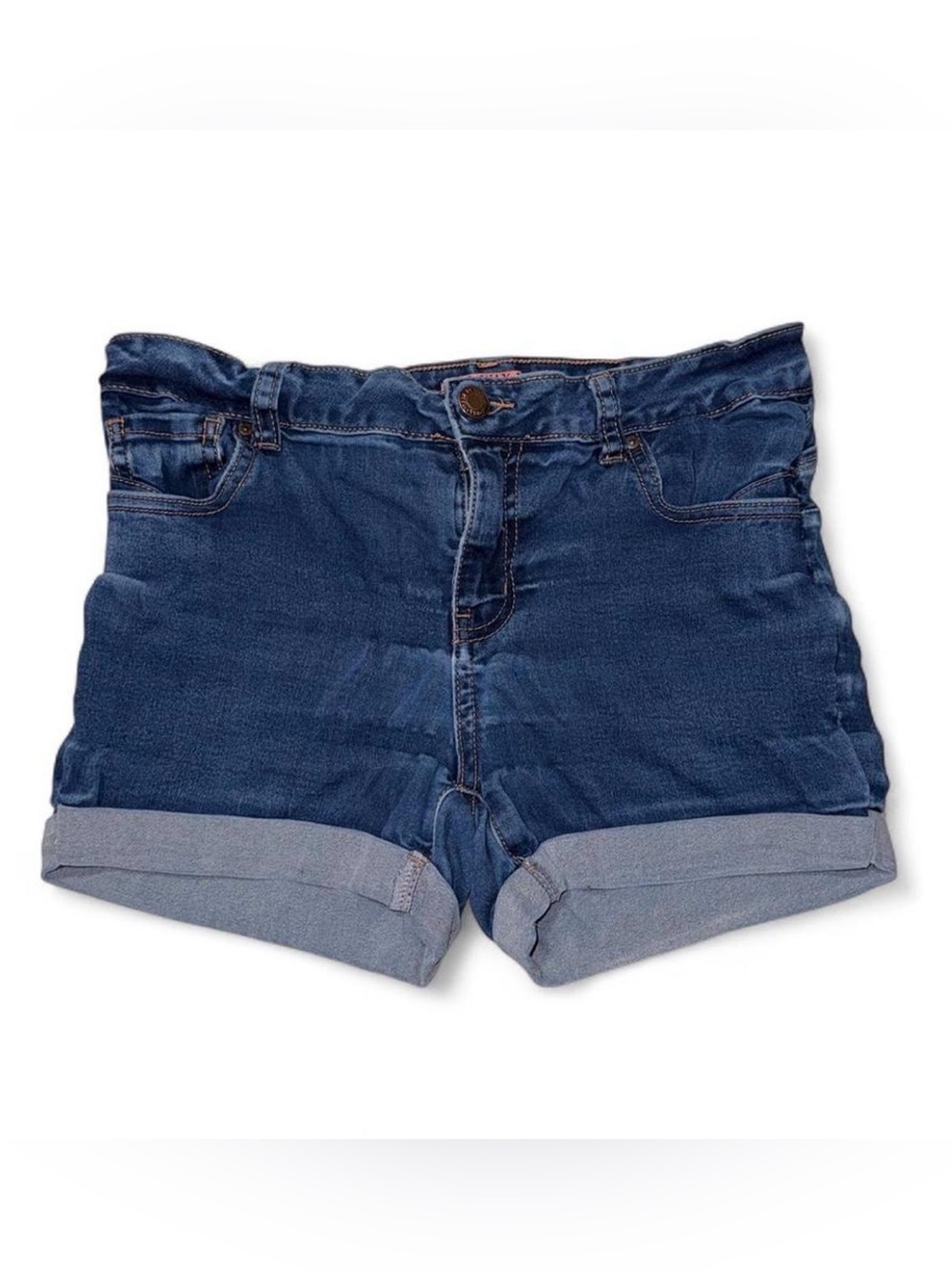 Wax Jean Dark Blue Rolled Cuff Denim Shorts